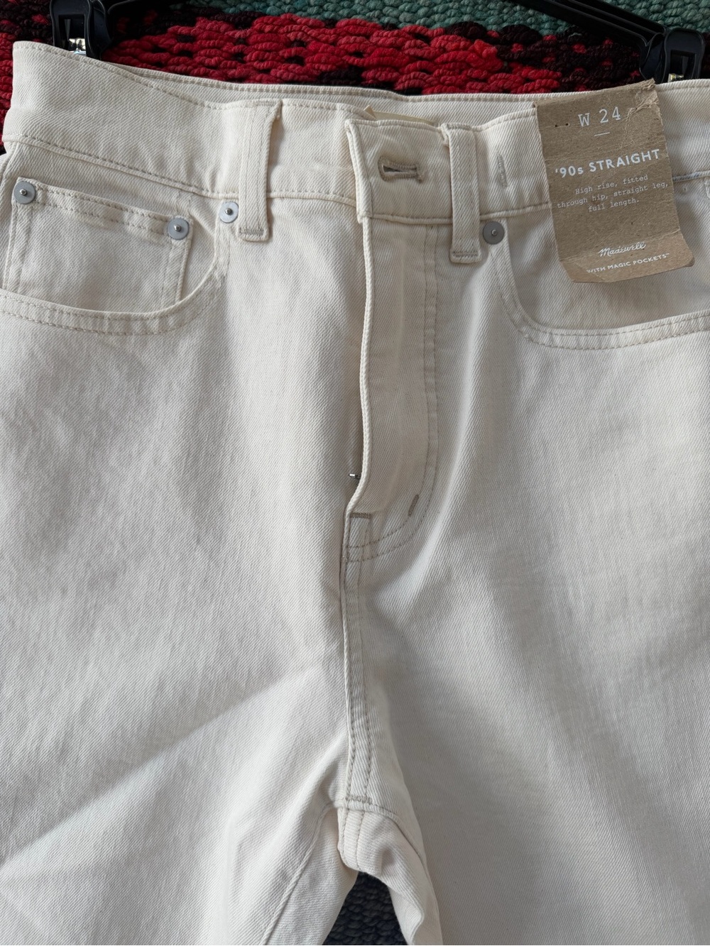 Madewell Cream Straight-Leg Jeans